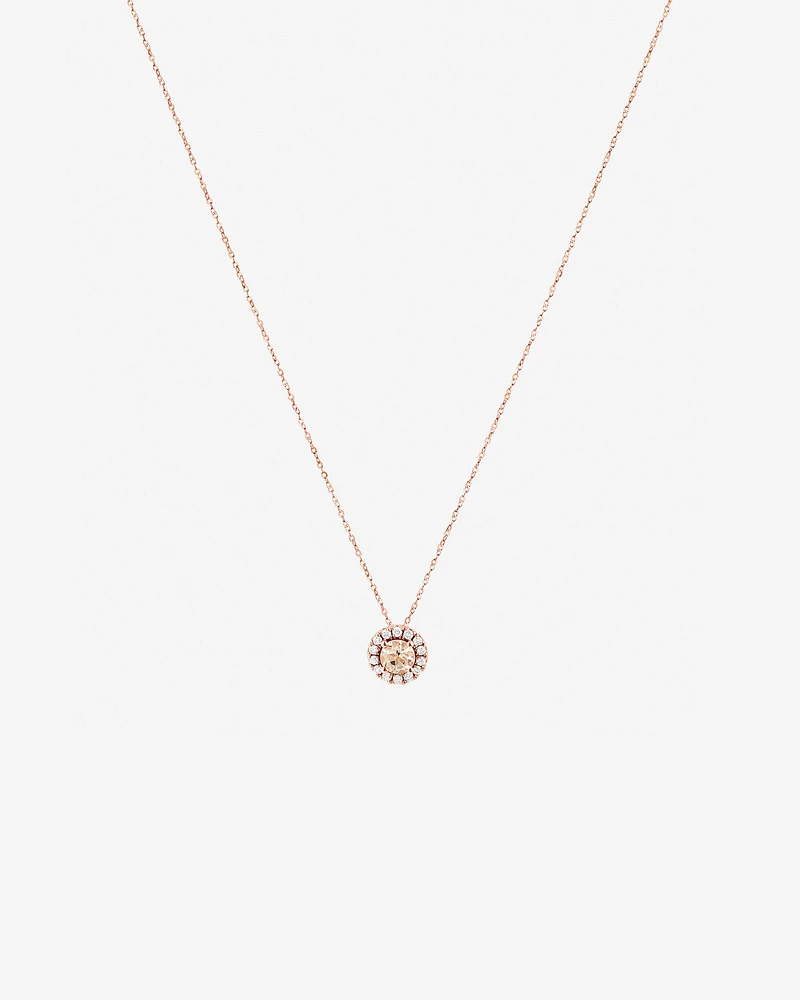 Pendant with Morganite & Carat TW of Diamonds in 10kt Rose Gold