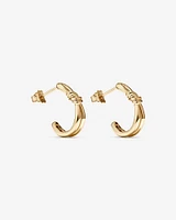 Knot Half Hoop Stud Earrings in 10kt Yellow Gold