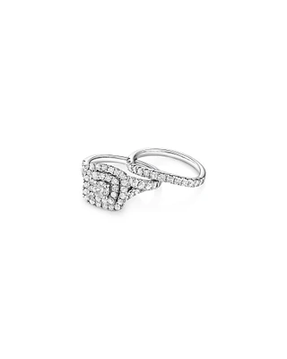 Bridal Set with 1 3/4 Carat TW of Diamonds in 14kt White Gold