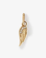 Diamond Accent Angel Wing Pendant in 10kt Yellow Gold