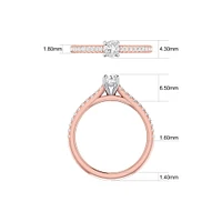 Bague de fiançailles en or blanc 14 K avec diamants totalisant 0,50 ct