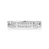 0.30 Carat TW Diamond Dot Dash Double Row Ring in 10kt White Gold