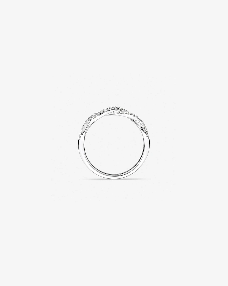 0.25 Carat TW Twist Diamond Wedding Ring in 14kt White Gold