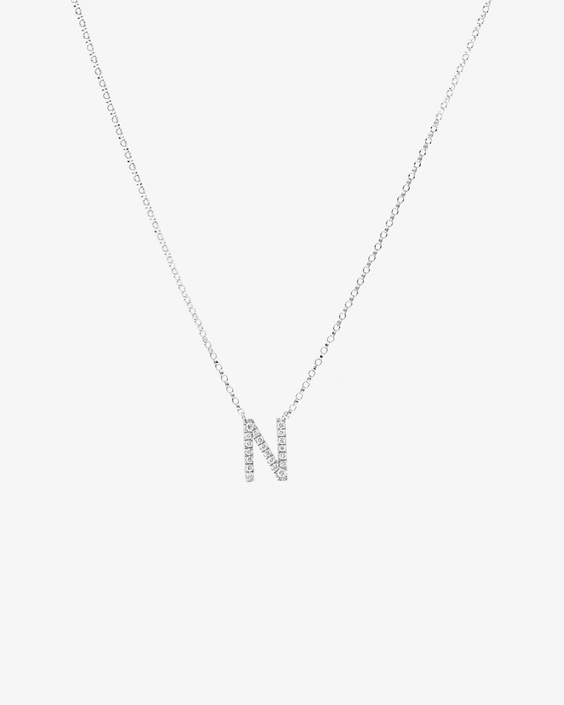 A' Initial necklace with 0.10 Carat TW of Diamonds in 10kt White Gold