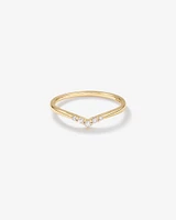 Diamond Chevron Wedding Band in 14kt Yellow Gold