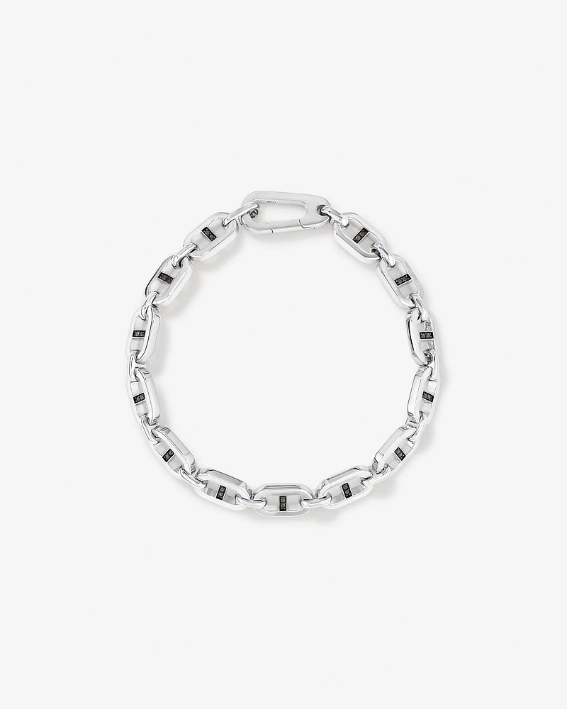 Bracelet pour hommes en argent sterling avec diamants noirs de 0,30 carat au total