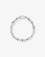 Men's 0.30 Carat TW Men's Black Diamond Link Bracelet in Sterling Silver