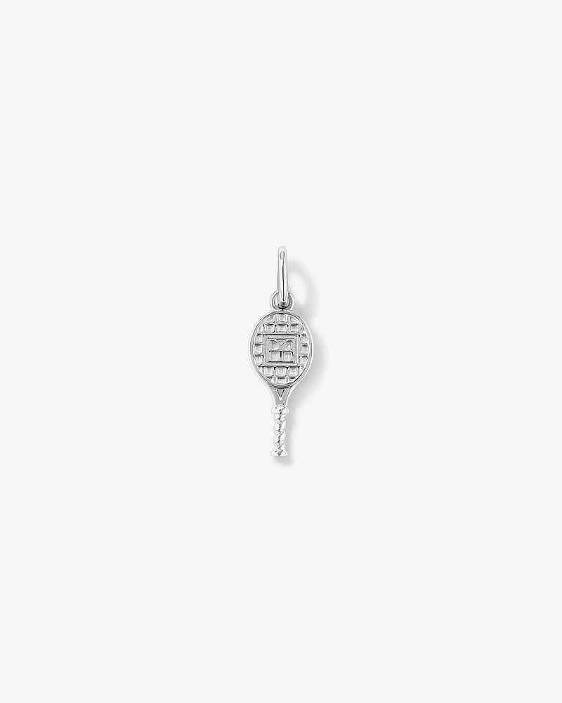 Diamond Accent Tennis Racquet Pendant in Sterling Silver