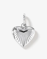 Sunray Love Heart Locket Pendant in Sterling Silver