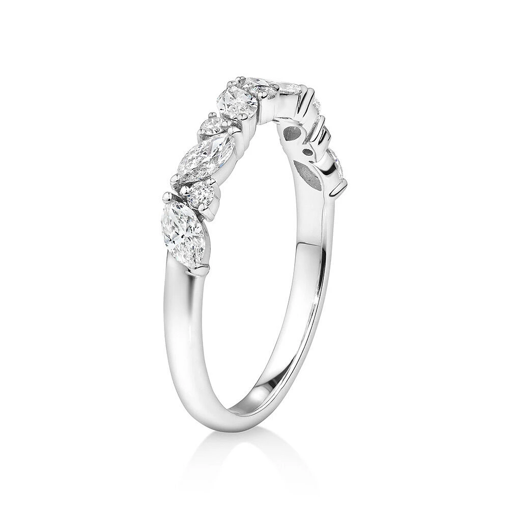 Wedding Ring with 0.56 Carat TW Diamonds in 14kt White Gold