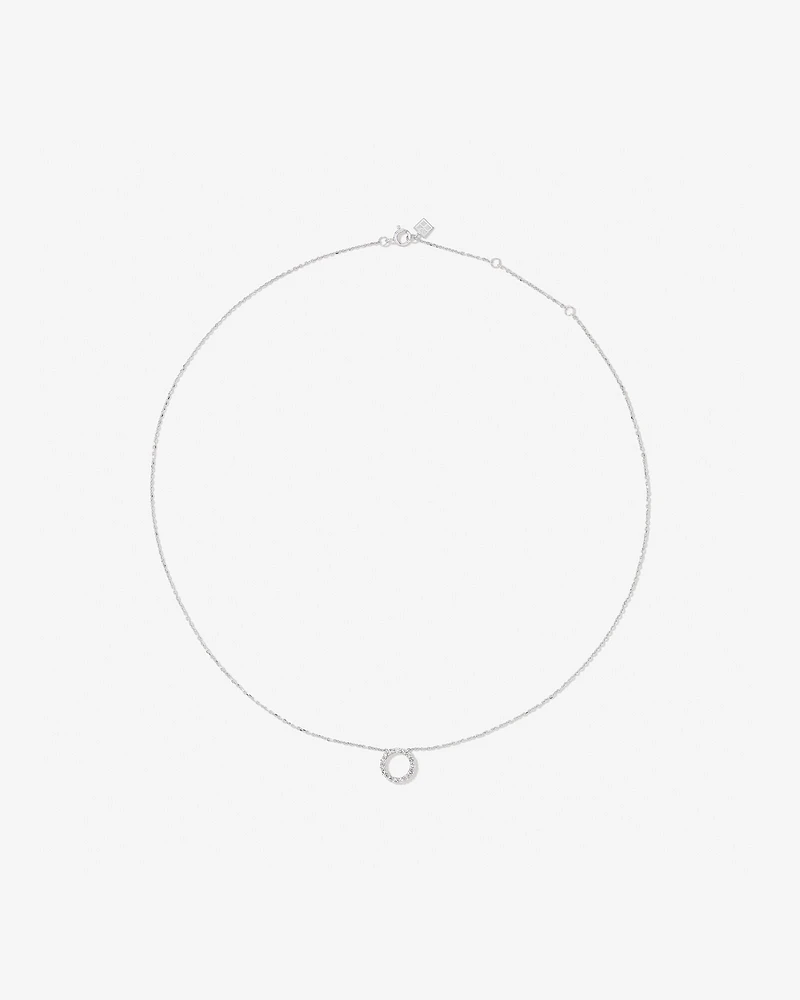 Carat TW Diamond Circle Necklace in 10kt White Gold