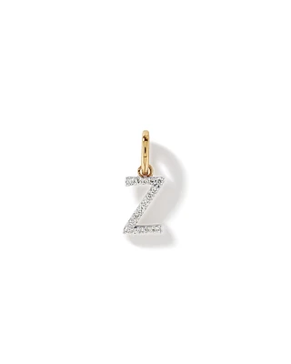 Diamond Letter Z Initial Pendant in 10kt Yellow Gold