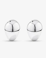 Polished Half Hoop Dome Stud Earrings in Sterling Silver