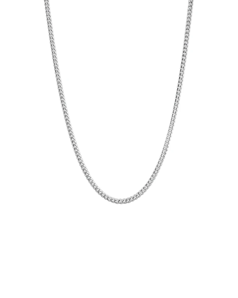 55cm (22") 3.5mm Width Miami Curb Chain in Sterling Silver