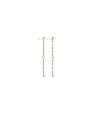 0.32 Carat TW Fancy Cut Laboratory-Grown Diamond Drop Earrings in 10kt Yellow Gold