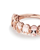 Morganite Half Eternity Ring in 10kt Rose Gold