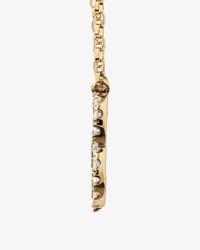 "K" Initial Necklace with 0.10 Carat TW of Diamonds in 10kt Yellow Gold
