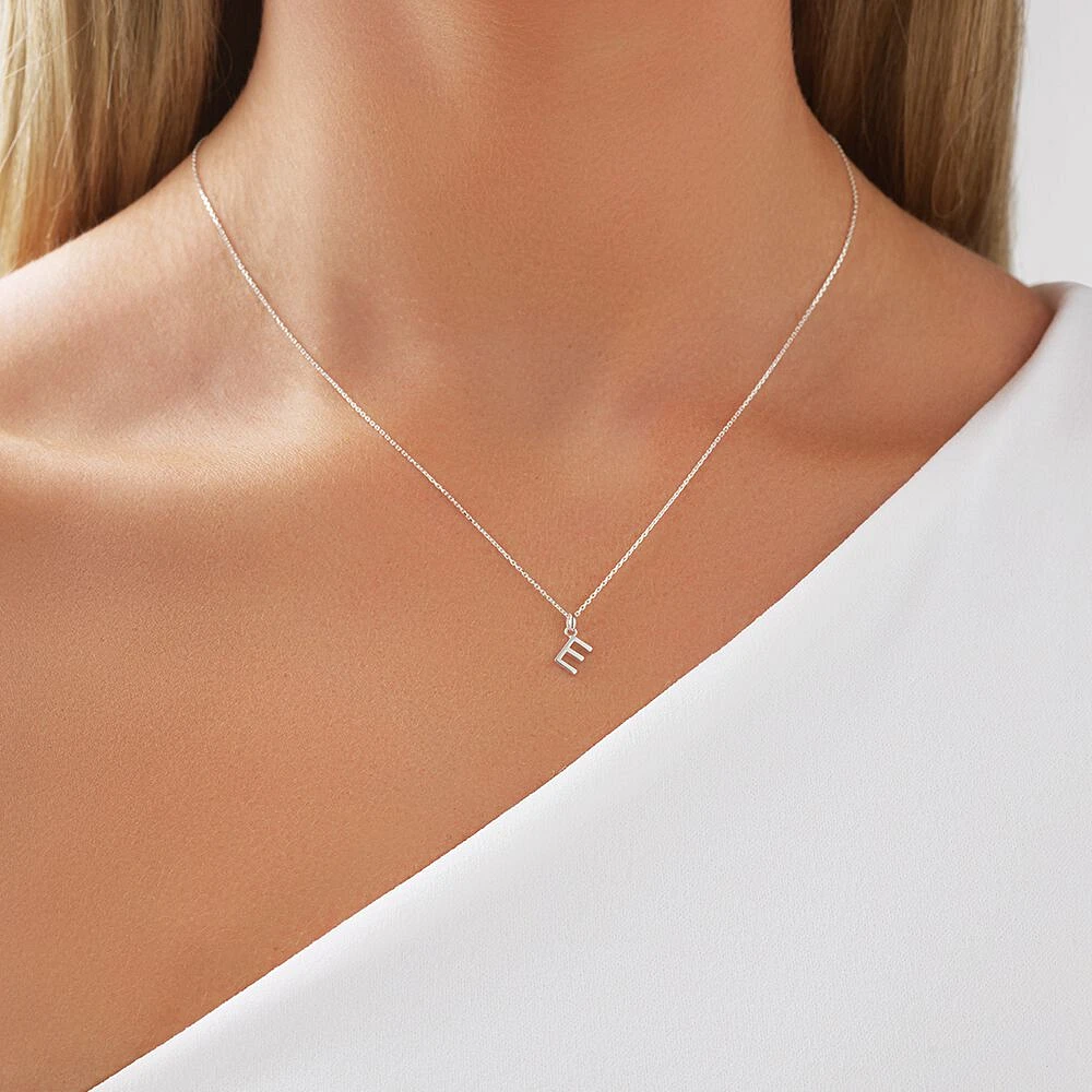 "U" Initial Pendant in Sterling Silver