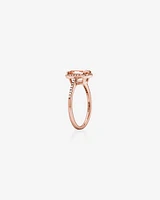 Halo Ring with Morganite & 0.22 Carat TW of Diamonds in 10kt Rose Gold