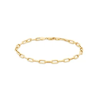 19cm (7.5") 3.5mm Hollow Paperclip Bracelet in 10kt Yellow Gold