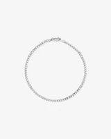 3mm Wide Flat Curb Chain Bracelet in 10kt White Gold