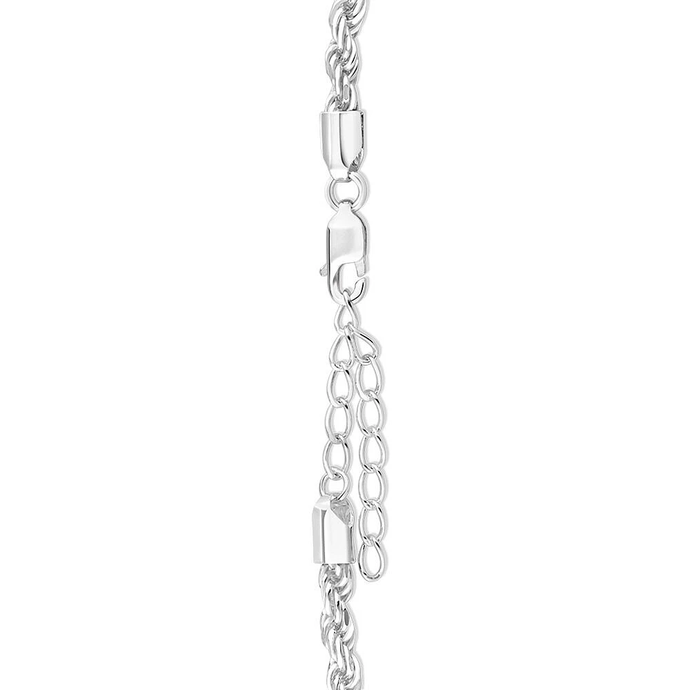 24cm (9.5") 4mm-4.5mm Width Rope Bracelet in Sterling Silver