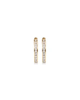 0.25 Carat TW Channel Set Round Brilliant Diamond Huggie Hoop Earrings in 10kt Yellow Gold