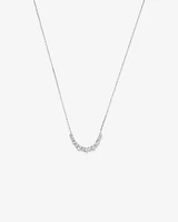 Graduated Round Cubic Zirconia Necklace in Sterling Silver