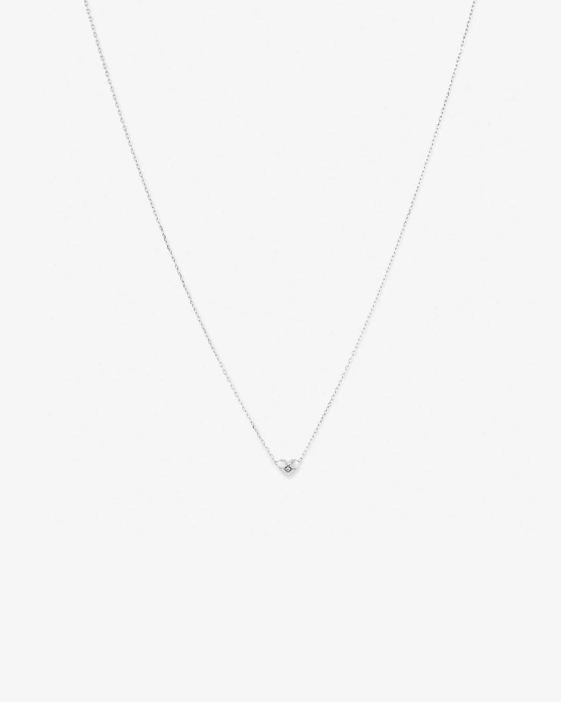 Mini Heart Necklace with .004TW of Diamonds in Silver