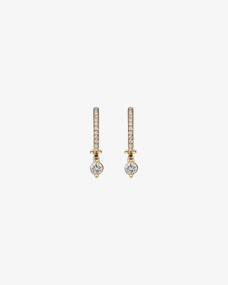 Single Drop Earrings with 0.37 Carat TW of Diamonds in 18kt Yellow Gold