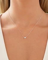 Mini Heart Necklace with .004TW of Diamonds in Silver