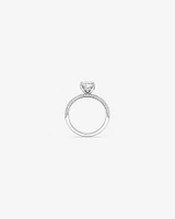 1.95 Carat TW Round Brilliant Laboratory-Grown Diamond Solitaire Side Accent Engagement Ring in 14kt White Gold