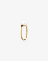 Twist Ring with Cultured Freshwater Pearl in 10kt Yellow Gold