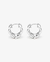 Tapered Pillow Hoop Earrings in Sterling Silver