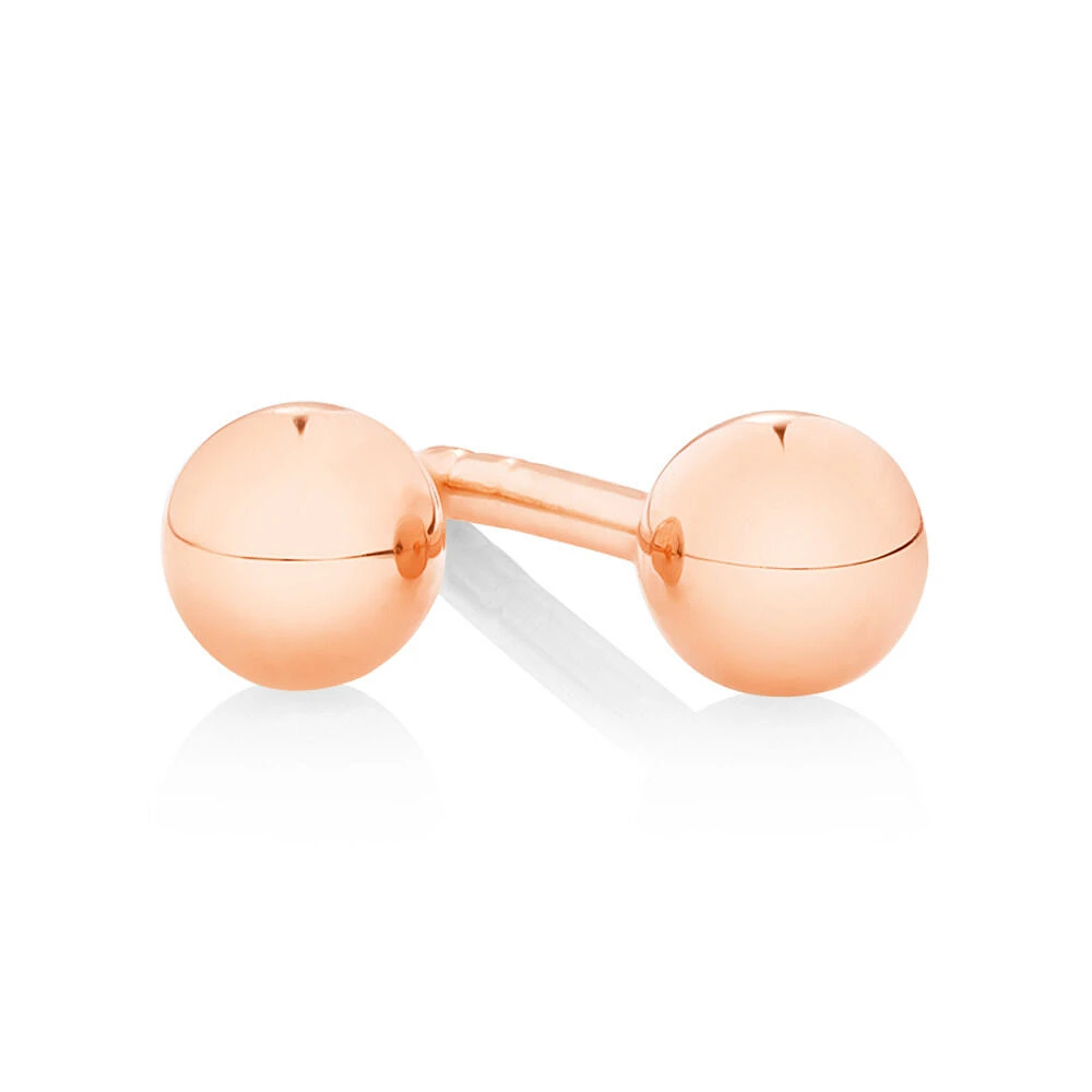 3mm Ball Stud Earrings in 10kt Rose Gold