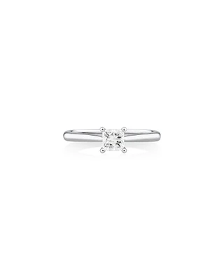 Bague de fiançailles Evermore en or blanc 14 K à diamant solitaire certifié taille princesse totalisant 0,50 ct