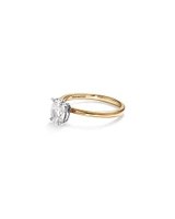 1.00 Carat TW Oval Cut Diamond Solitaire Engagement Ring in 14kt White and Yellow Gold