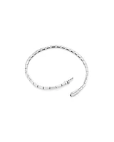 Rectangular Link Metal Tennis Bracelet in Sterling Silver