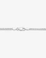 50cm (20") 2.5mm-3mm Width Curb Chain in Sterling Silver