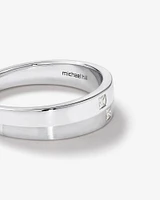 Men's Ring with Diamonds in 10kt White Gold