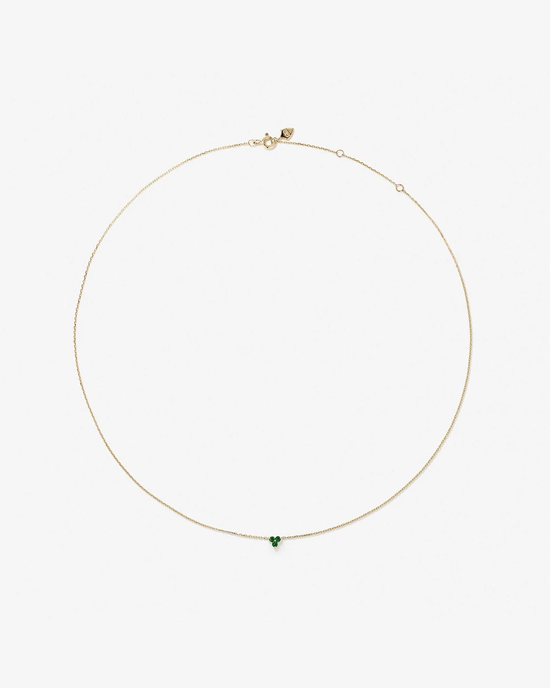 Emerald Trio Necklace in 10kt Yellow Gold