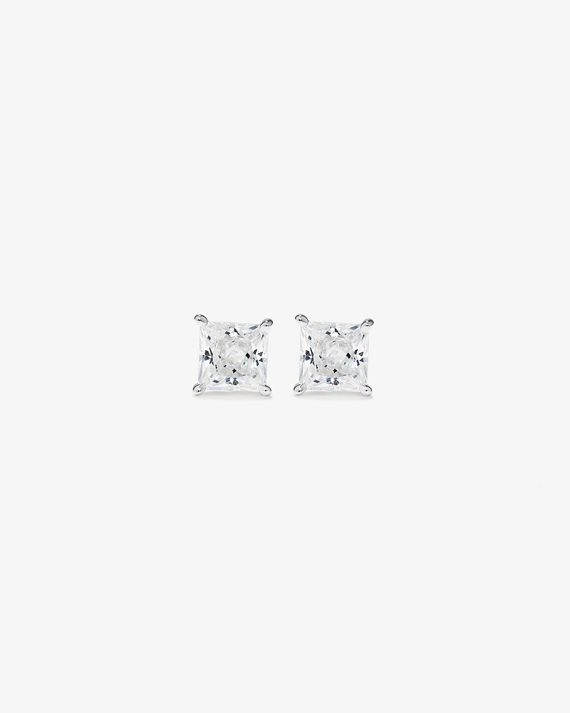 Stud Earrings with Cubic Zirconia in Sterling Silver