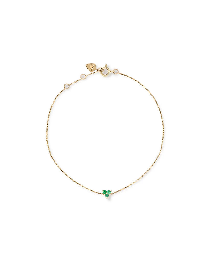 Emerald Trio Bracelet in 10kt Yellow Gold