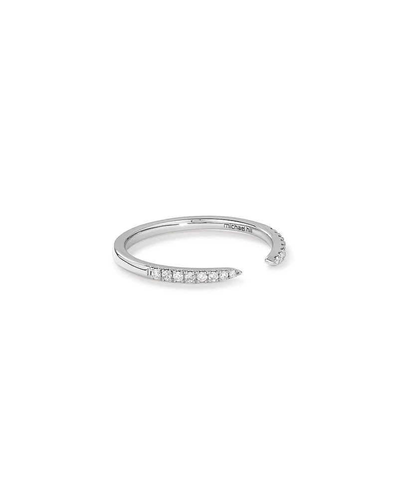 0.12 Carat TW Diamond Open Wedding Band in 14kt White Gold