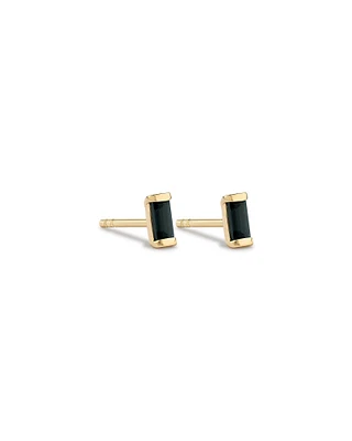 Stud Earrings with London Blue Topaz in 10kt Yellow Gold