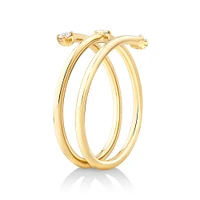 Diamond Accent Wrap Around Ring in 10kt Yellow Gold