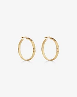 25mm Diamond Cut Hoop Earrings In 10kt Yellow Gold