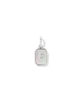 Letter Z Mother of Pearl Initial Pendant in Sterling Silver