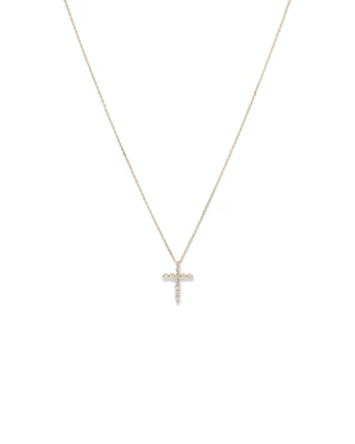 0.25 Carat TW Diamond Cross Pendant in 10kt Yellow Gold