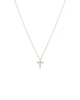 0.25 Carat TW Diamond Cross Pendant in 10kt Yellow Gold